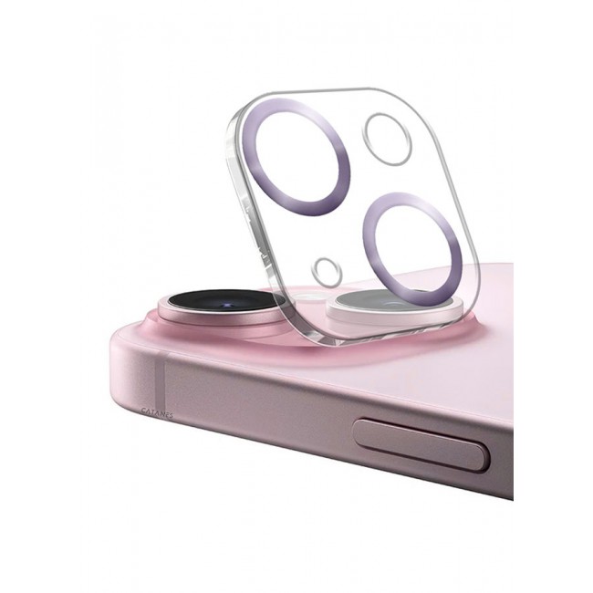 CATANES Camera Lens Protector for Apple iPhone 15 Plus Tempered Glass 9H Hardness Ultra HD Anti-Scratch Easy to Install Case Friendly Full Coverage Guard Light Purple