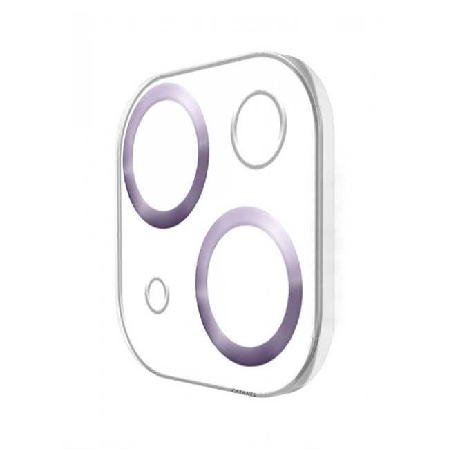 CATANES Camera Lens Protector for Apple iPhone 15 Plus Tempered Glass 9H Hardness Ultra HD Anti-Scratch Easy to Install Case Friendly Full Coverage Guard Light Purple