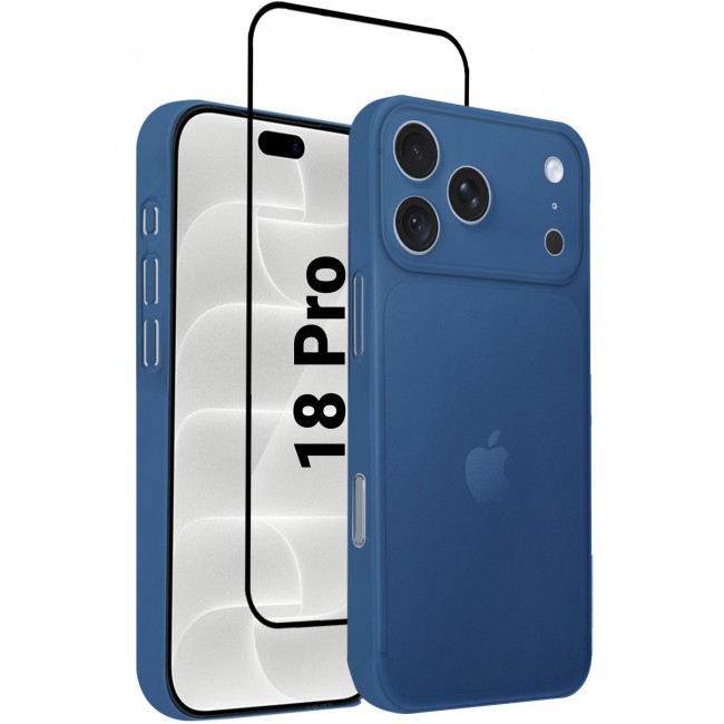 CATANES 2 Pack Air Skin Frosted Matte Case for iPhone 18 Pro with Camera Frame Protection - Stylish Ultra Slim Back Cover - Deep Blue