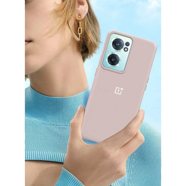 CATANES OnePlus Nord CE2 Case Silicone Cover Soft and Durable Comfortable to Grip Soft Flexible Rubber Protective Case Sand Pink