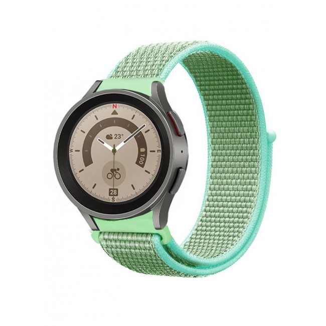 CATANES Samsung Galaxy Watch 5 Band Galaxy Watch 5 Pro Band Nylon Loop Strap 20mm Smart Watch Sport Wristband Compatible with Galaxy Watch5 (44mm/40mm) Galaxy Watch5 Pro (45mm) Mint Green