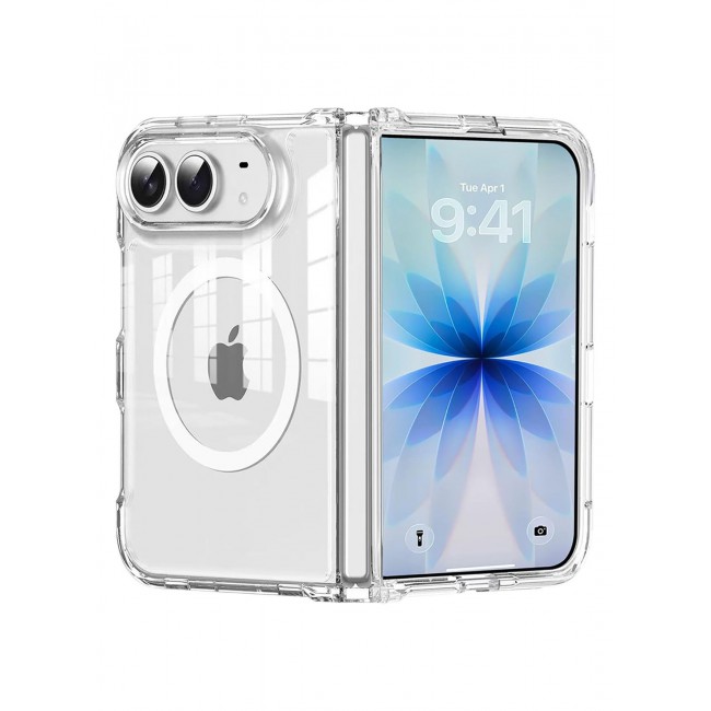 CATANES For iPhone Duo Case 2026 Transparent Magnetic TPU Shield, MagSafe Compatible, Anti-Drop Bumper - Clear