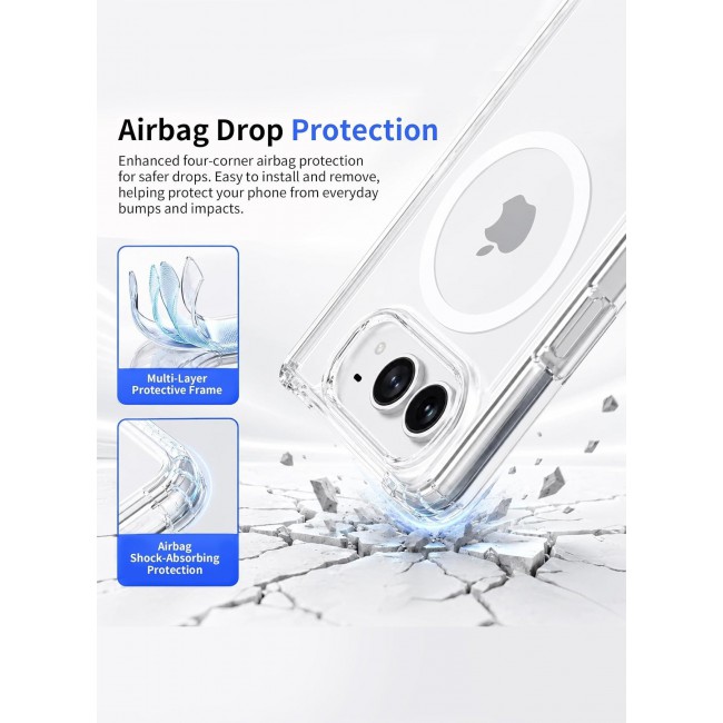 CATANES For iPhone Duo Case 2026 Transparent Magnetic TPU Shield, MagSafe Compatible, Anti-Drop Bumper - Clear