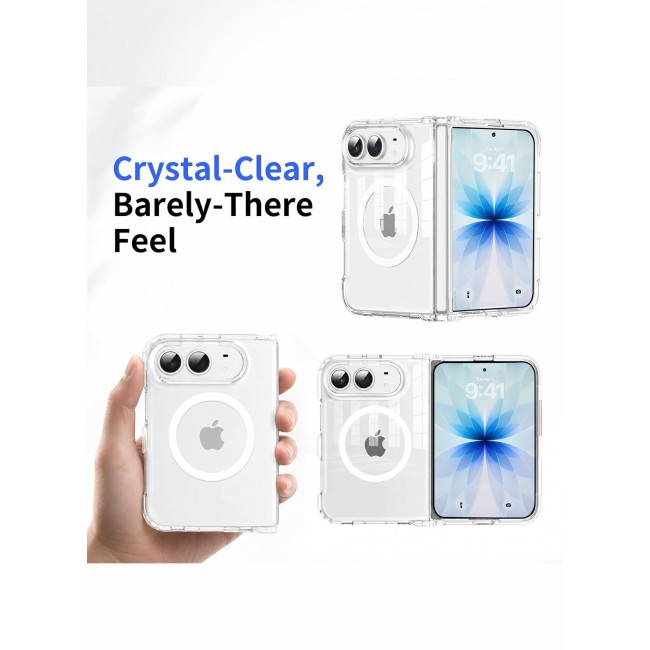 CATANES For iPhone Duo Case 2026 Transparent Magnetic TPU Shield, MagSafe Compatible, Anti-Drop Bumper - Clear