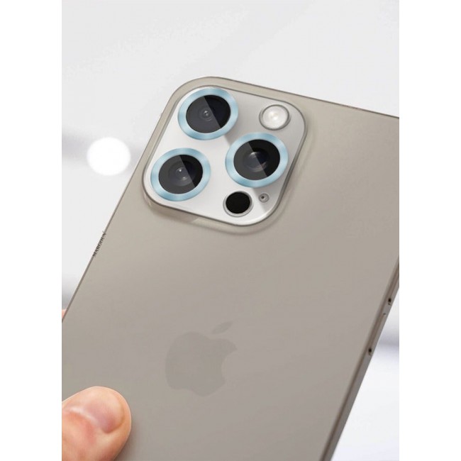 CATANES Camera Lens Protector for Apple iPhone 15 Pro Max Tempered Glass 9H Hardness Ultra HD Anti-Scratch Easy to Install Case Friendly Full Coverage Guard Seria Blue