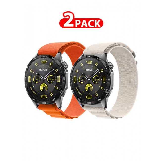 CATANES ( for Huawei Watch GT4 ) 2 Pack, Alpine Sport Strap Rugged Nylon Replacement Wristband for Men Women
