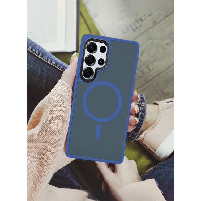 CATANES (for Samsung Galaxy S25 Ultra) Magnetic Slim Protective Case with Wireless Charging Support - Dark Blue