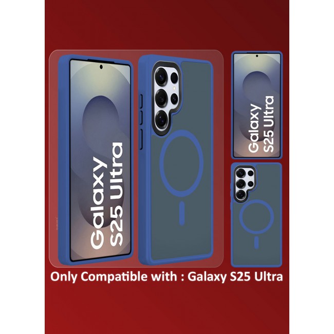 CATANES (for Samsung Galaxy S25 Ultra) Magnetic Slim Protective Case with Wireless Charging Support - Dark Blue