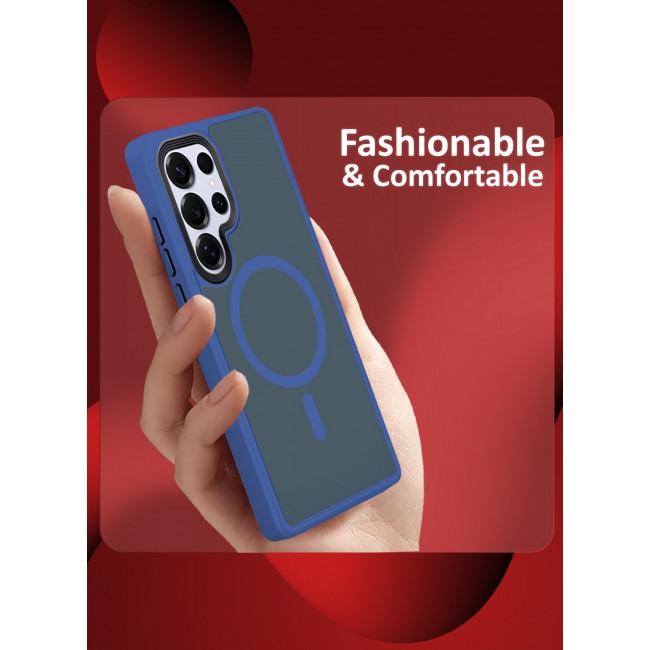 CATANES (for Samsung Galaxy S25 Ultra) Magnetic Slim Protective Case with Wireless Charging Support - Dark Blue
