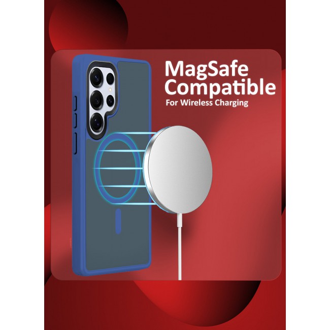 CATANES (for Samsung Galaxy S25 Ultra) Magnetic Slim Protective Case with Wireless Charging Support - Dark Blue