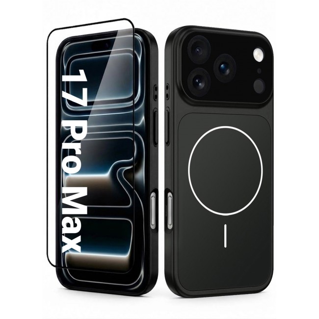 CATANES 2 Pack MagSafe Compatible Case for iPhone 17 Pro Max, Protective Bumper with Drop Protection & Lens Cover - Black
