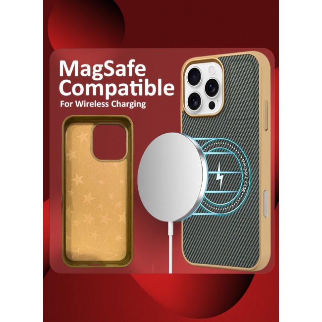 CATANES iPhone 16 Pro Max Case Leather 2Packs Antifingerprint Cover with Detachable Wallet Card Slot Shell Insert Card Holder Anti Fall Protection Carbon Fiber Design with 3D Screen Protector - Beige
