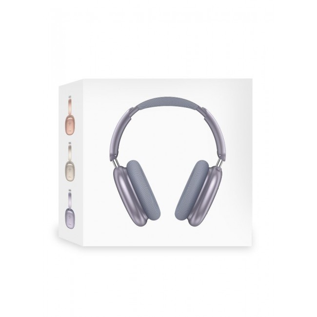 CATANES Air Max Pro Wireless Over Ear Headphones with Active Noiose Cancellation and Built-in Mi, Comfortable and Lightweight - Purple
