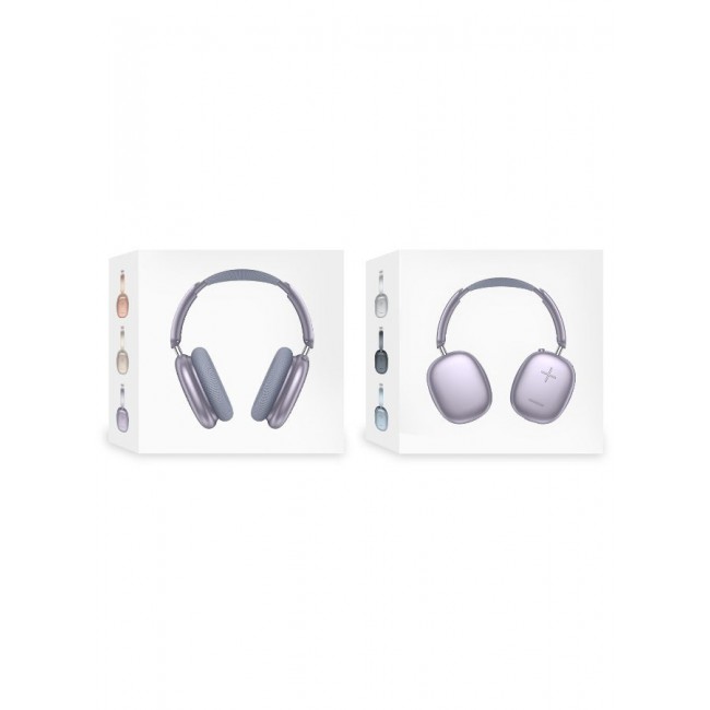 CATANES Air Max Pro Wireless Over Ear Headphones with Active Noiose Cancellation and Built-in Mi, Comfortable and Lightweight - Purple