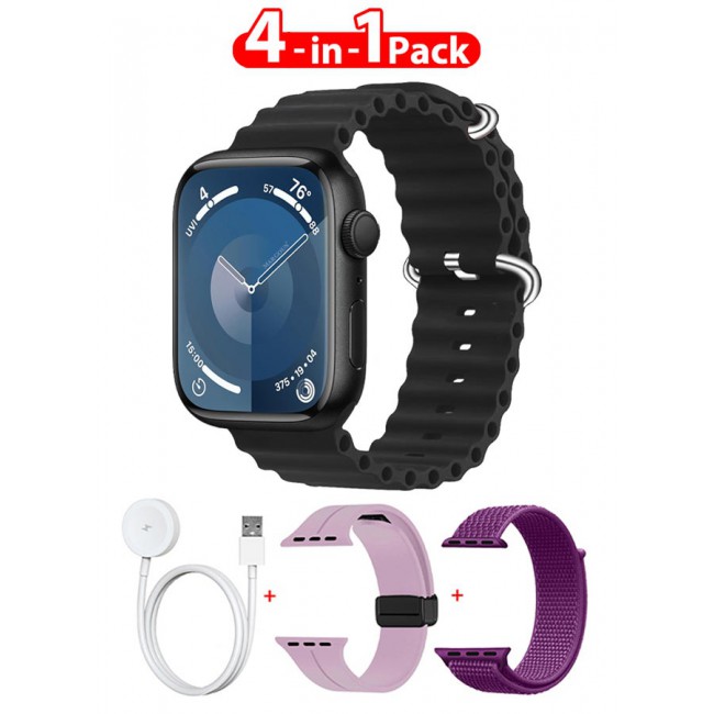 CATANES Smart Watch Fitness Tracker 44mm for Android and Ios with 3 Replacement Bands and Charging Cable - Multicolour 6
