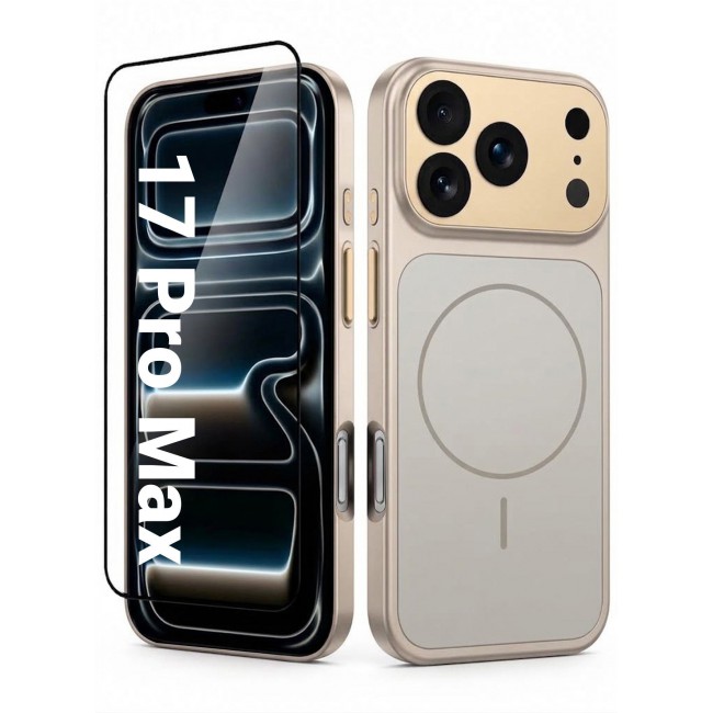 CATANES 2 Pack MagSafe Compatible Case for iPhone 17 Pro Max, Protective Bumper with Drop Protection & Lens Cover - Gold