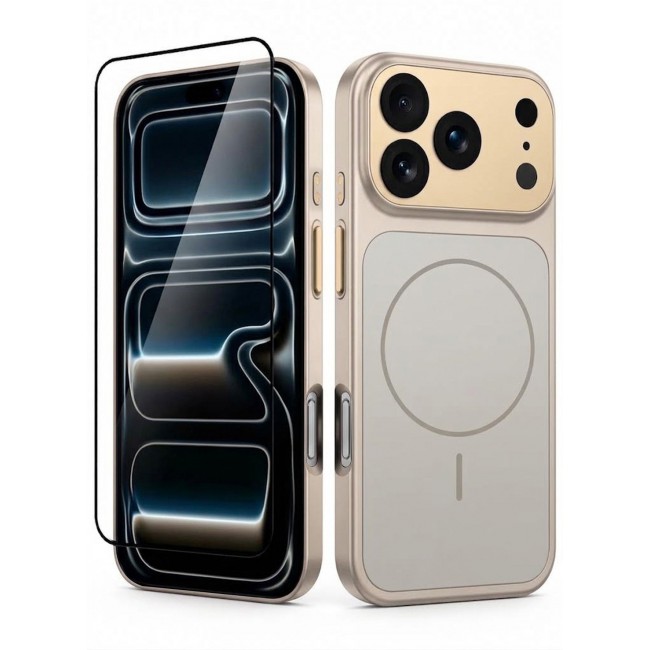 CATANES 2 Pack MagSafe Compatible Case for iPhone 17 Pro Max, Protective Bumper with Drop Protection & Lens Cover - Gold