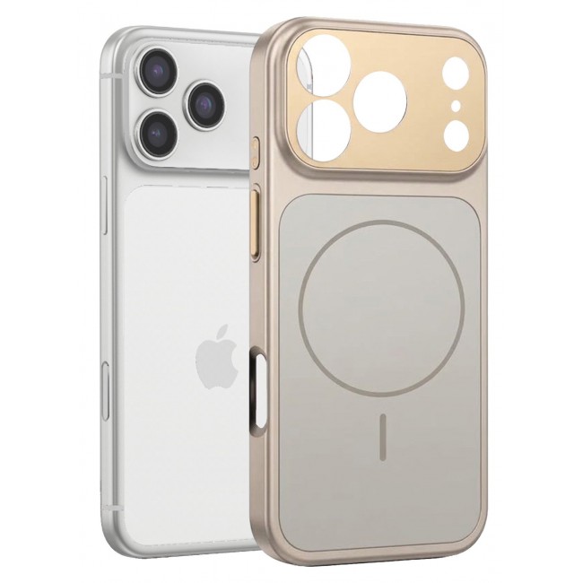 CATANES 2 Pack MagSafe Compatible Case for iPhone 17 Pro Max, Protective Bumper with Drop Protection & Lens Cover - Gold