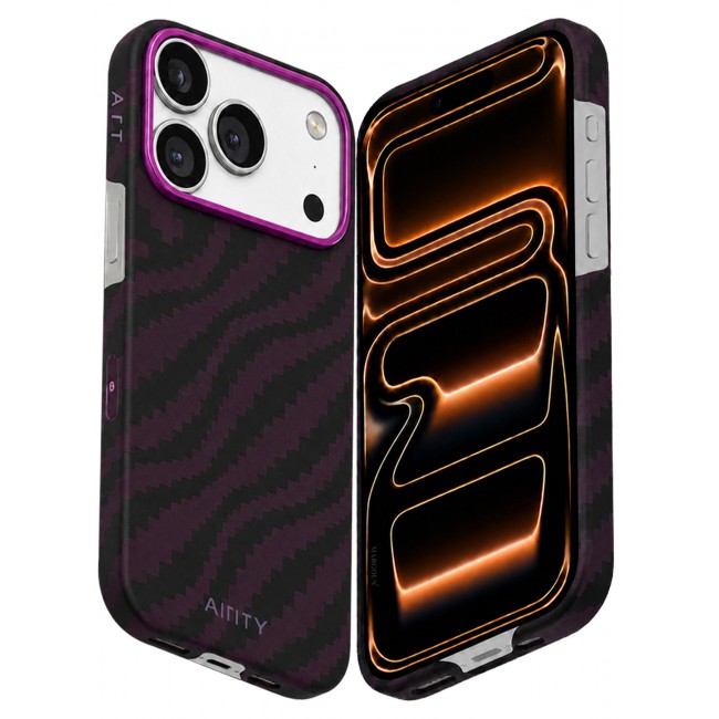 AIRITY 2 PACK Bamboo Fiber Protective Case for iPhone 17/18 Pro Magsafe Ultra Durable, Lightweight & Premium Design Purple