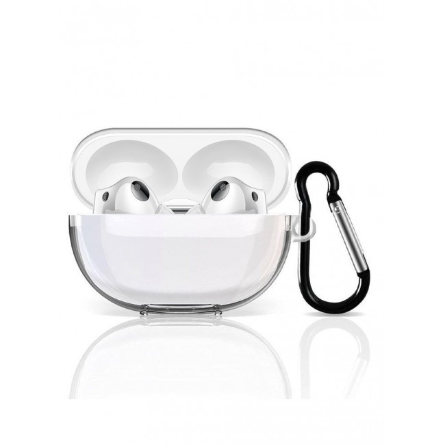 CATANES Huawei Pro 2 Freebuds Case Earbuds Soft TPU Protective Crystal Clear Transparent Case Cover With Key Ring