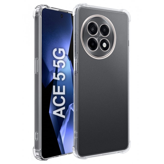CATANES TPU Gorilla Case Cover for OnePlus ACE 5 5G, Phoce Cover with Reinforced Corner Bumper Camera Protection Slim Fit Shockproof Flexible - Clear