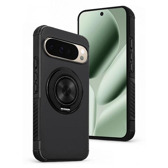 CATANES 2 Pack Magnetic Kickstand Rugged Armor Case for Google Pixel 10 Pro XL - MagSafe Compatible Heavy Duty Cover - Black