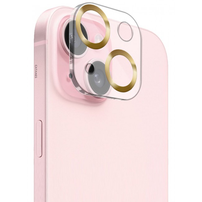 CATANES iPhone 14 Camera Lens Protector Tempered Glass 9H Hardness Ultra HD Anti-Scratch Easy to Install Case Friendly Full Coverage Guard Gold