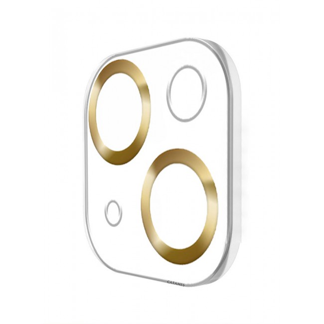 CATANES iPhone 14 Camera Lens Protector Tempered Glass 9H Hardness Ultra HD Anti-Scratch Easy to Install Case Friendly Full Coverage Guard Gold