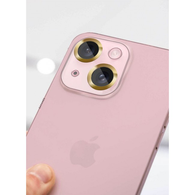 CATANES iPhone 14 Camera Lens Protector Tempered Glass 9H Hardness Ultra HD Anti-Scratch Easy to Install Case Friendly Full Coverage Guard Gold