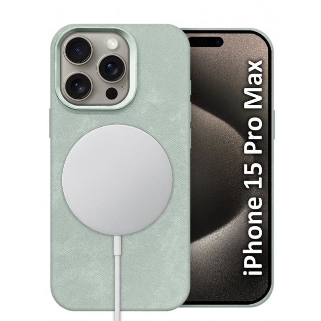 CATANES iPhone 15 Pro Max Alcantara Case Cover Premium Quality Luxurious Soft Touch Protection with Metal Camera Frame - Natural Titanium
