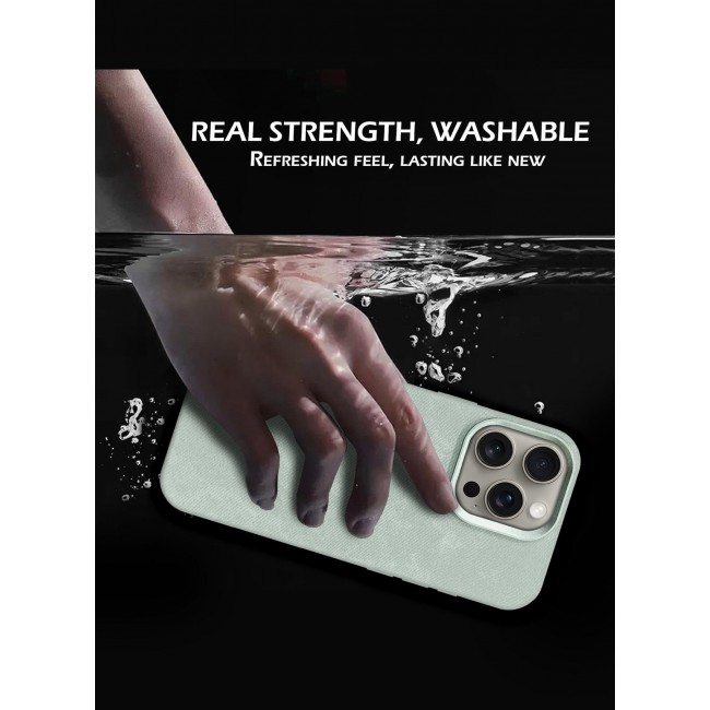 CATANES iPhone 15 Pro Max Alcantara Case Cover Premium Quality Luxurious Soft Touch Protection with Metal Camera Frame - Natural Titanium