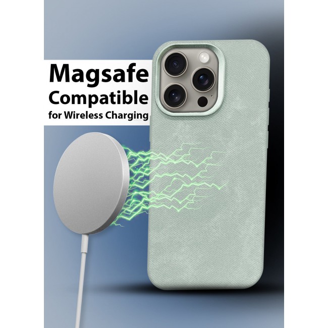 CATANES iPhone 15 Pro Max Alcantara Case Cover Premium Quality Luxurious Soft Touch Protection with Metal Camera Frame - Natural Titanium