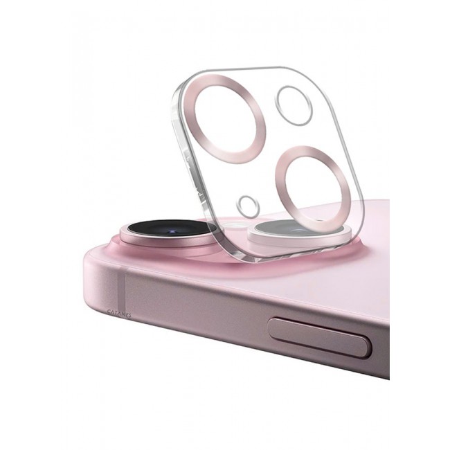 CATANES Camera Lens Protector for Apple iPhone 15 Plus Tempered Glass 9H Hardness Ultra HD Anti-Scratch Easy to Install Case Friendly Full Coverage Guard Rose Gold