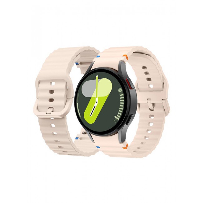 CATANES (for Samsung Galaxy Watch 7 / Samsung Galaxy Watch 6 ) Silicone Sport Band with Decorative Woven Line Durable and Sport Design for Men Women Light Pink
