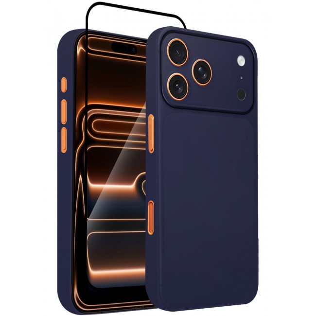 CATANES 2 Packs Air Skin Case Cover for Apple iPhone 17 Pro Max - Sturdy Back Cover - Durable Thin Case - Drop Protection Cover with 3D Screen Protector - Blue