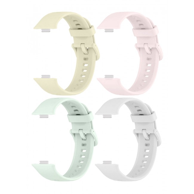 CATANES 4Packs Wristband for Huawei Watch Fit 3/Fit 4/Fit 4 Pro Bands, Silicone Bracelet Quick Release Arm Band, Replacement Smartwatch Band Quick Release Sport Straps - 4 Colours
