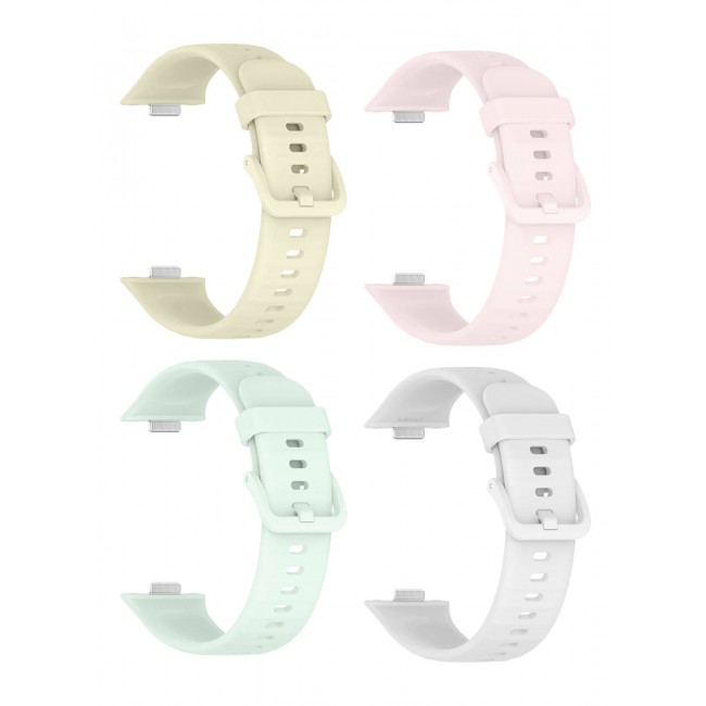 CATANES 4Packs Wristband for Huawei Watch Fit 3/Fit 4/Fit 4 Pro Bands, Silicone Bracelet Quick Release Arm Band, Replacement Smartwatch Band Quick Release Sport Straps - 4 Colours