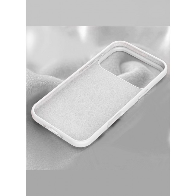 CATANES 2 Packs Silicone Protective Phone Case for iPhone 17 Pro Max- Soft Anti-Scratch Microfiber Lining Ultra Slim Drop Protection Phone Cover with Privacy Screen Protector - White