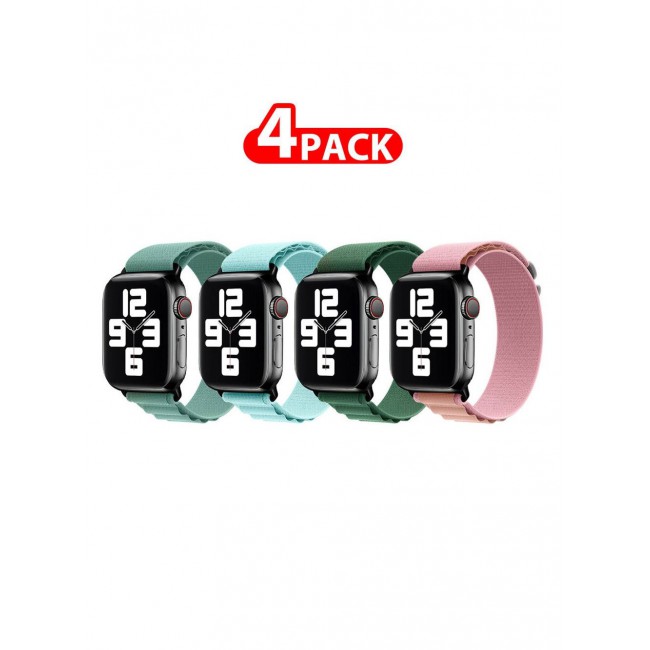 CATANES 4 Pack Of Apple Watch Alpine Loop Band 38mm 40mm 41mm Women Men Adjustable with Metal G-Hook Strap for iWatch Series 7/SE/6/5/4/3/2/1 Multicolour