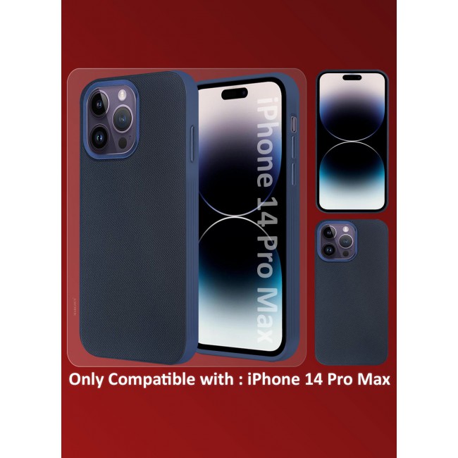 CATANES iPhone 14 Pro Max Vegan Leather Case Cover, Slim Fit, Raised Edges for Camera and Screen Protection