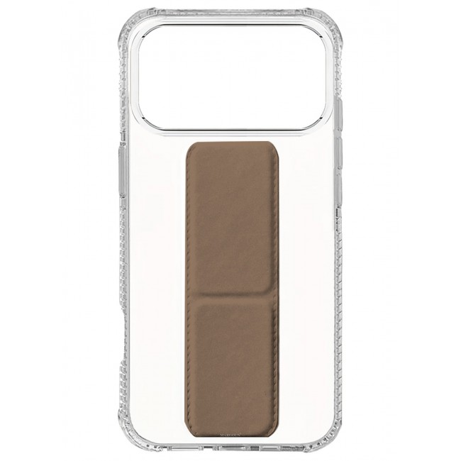 CATANES 2 Pack For iPhone 18 Pro Case Clear with Foldable Stand, Shockproof Protective Cover with Reinforced Corners, Transparent Bumper - Brown