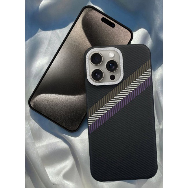 CATANES (for iPhone 15 Pro) Case Cover Carbon Fiber Pattern Phone Case Slim Shockproof Back Cover