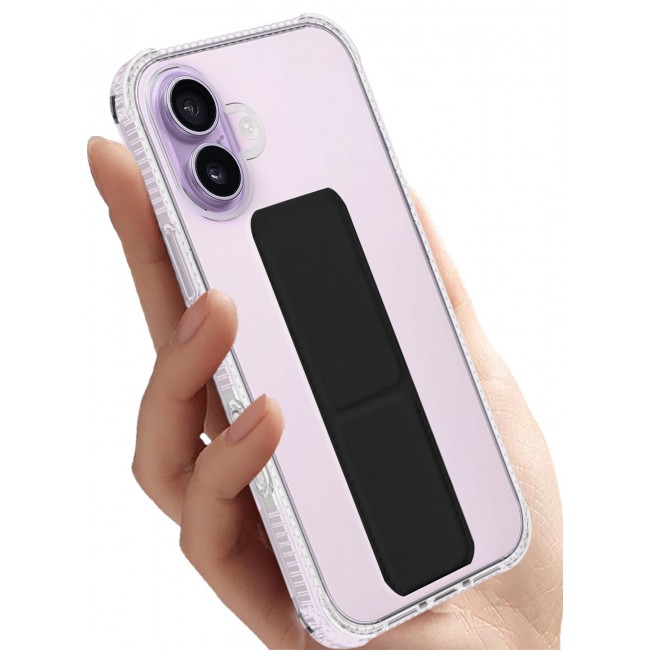 CATANES 2 Packs Finger Grip Clear Case Cover for iPhone 17- Kickstand Car Magnetic Holder Multi-function Protective Two-in-one Case with Privacy Screen Protector - Black