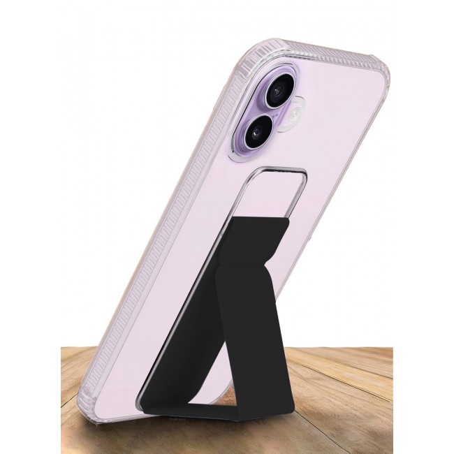 CATANES 2 Packs Finger Grip Clear Case Cover for iPhone 17- Kickstand Car Magnetic Holder Multi-function Protective Two-in-one Case with Privacy Screen Protector - Black