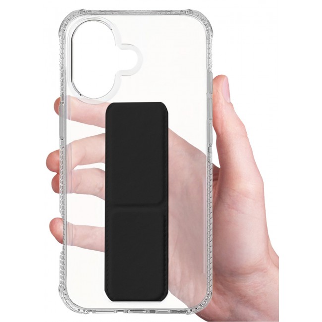 CATANES 2 Packs Finger Grip Clear Case Cover for iPhone 17- Kickstand Car Magnetic Holder Multi-function Protective Two-in-one Case with Privacy Screen Protector - Black