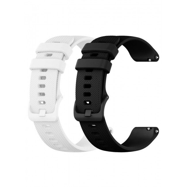 CATANES (For All Smartwatches 22mm) 2Packs, 22mm Silicone Straps Watch Band Strap for Huawei GT3 / Huawei GT3 pro/Huawei GT/Huawei GT 2 (46mm) Watch Band/Huawei Watch GT2 Pro Strap/Samsung Galaxy Watch 46mm / Galaxy Watch 3 45mm - White Black