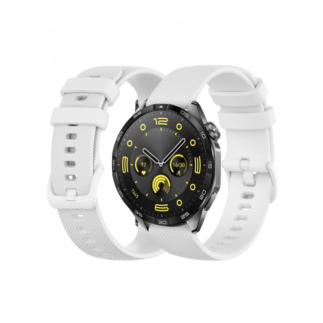 CATANES (For All Smartwatches 22mm) 22mm Silicone Straps Watch Band Strap for Huawei GT3 / Huawei GT3 pro/Huawei GT/Huawei GT 2 (46mm) Watch Band/Huawei Watch GT2 Pro Strap/Samsung Galaxy Watch 46mm / Galaxy Watch 3 45mm - White