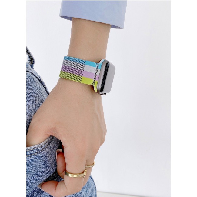 CATANES Apple Watch 45mm 44mm 42mm Milanese Mesh Stainless Steel Magnetic Closure Band Compatible with iWatch Series 7/SE/6/5/4/3/2/4