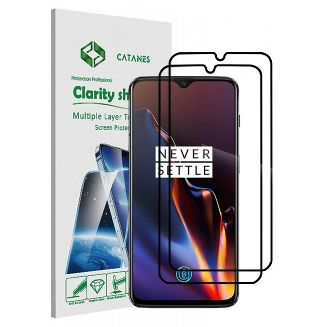CATANES 2 Pack For OnePlus 6T Screen Protector 3D Tempered Glass Full Glue Back