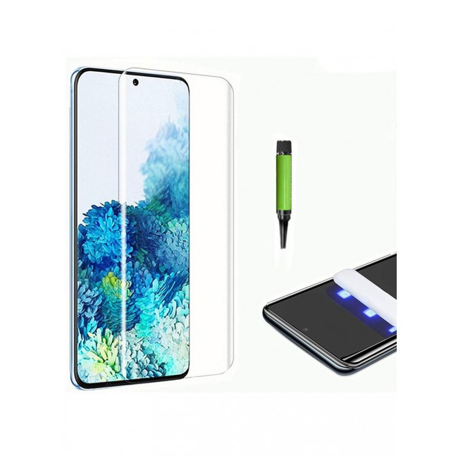 CATANES Samsung Galaxy S20 UV Screen Protector 6D Tempered Glass 9H Adhesive Nano Liquid UV Full Coverage Clear